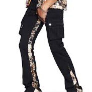 Valabasas Blek le Rat ORANGE MULTI FRENCH TERRY STACKED FLARE JEAN small